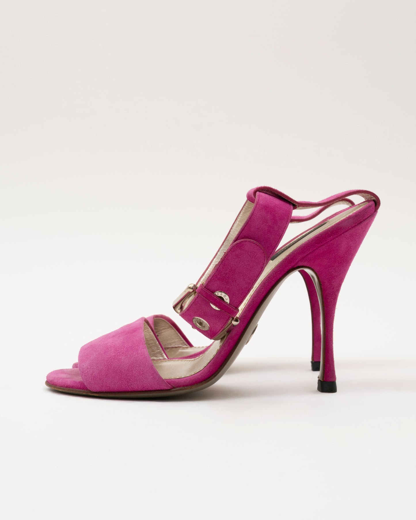 2000s DOLCE & GABBANA Fuchsia Suede Buckle Heels (39)