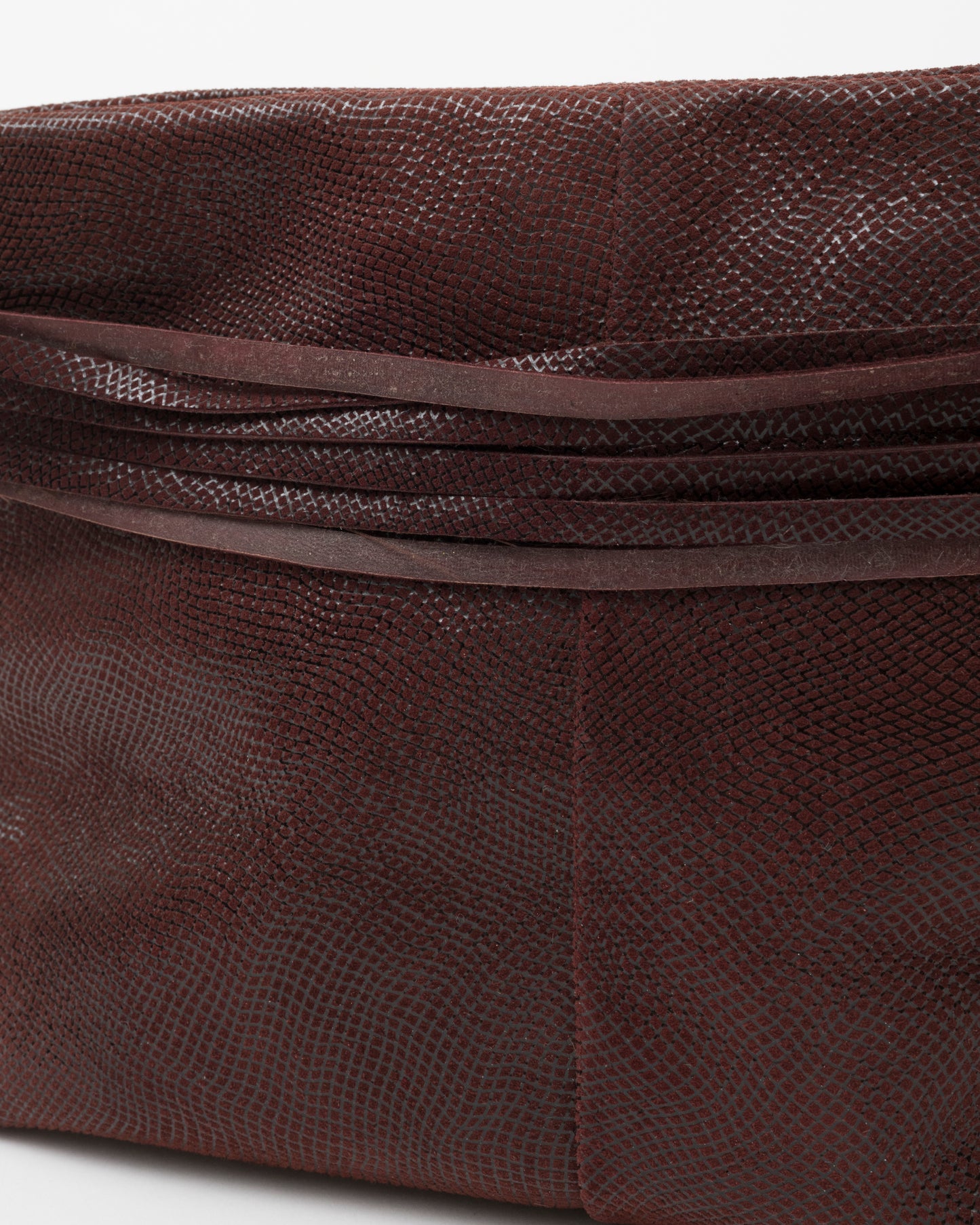 2000s LOEWE Maroon Embossed Leather Clutch