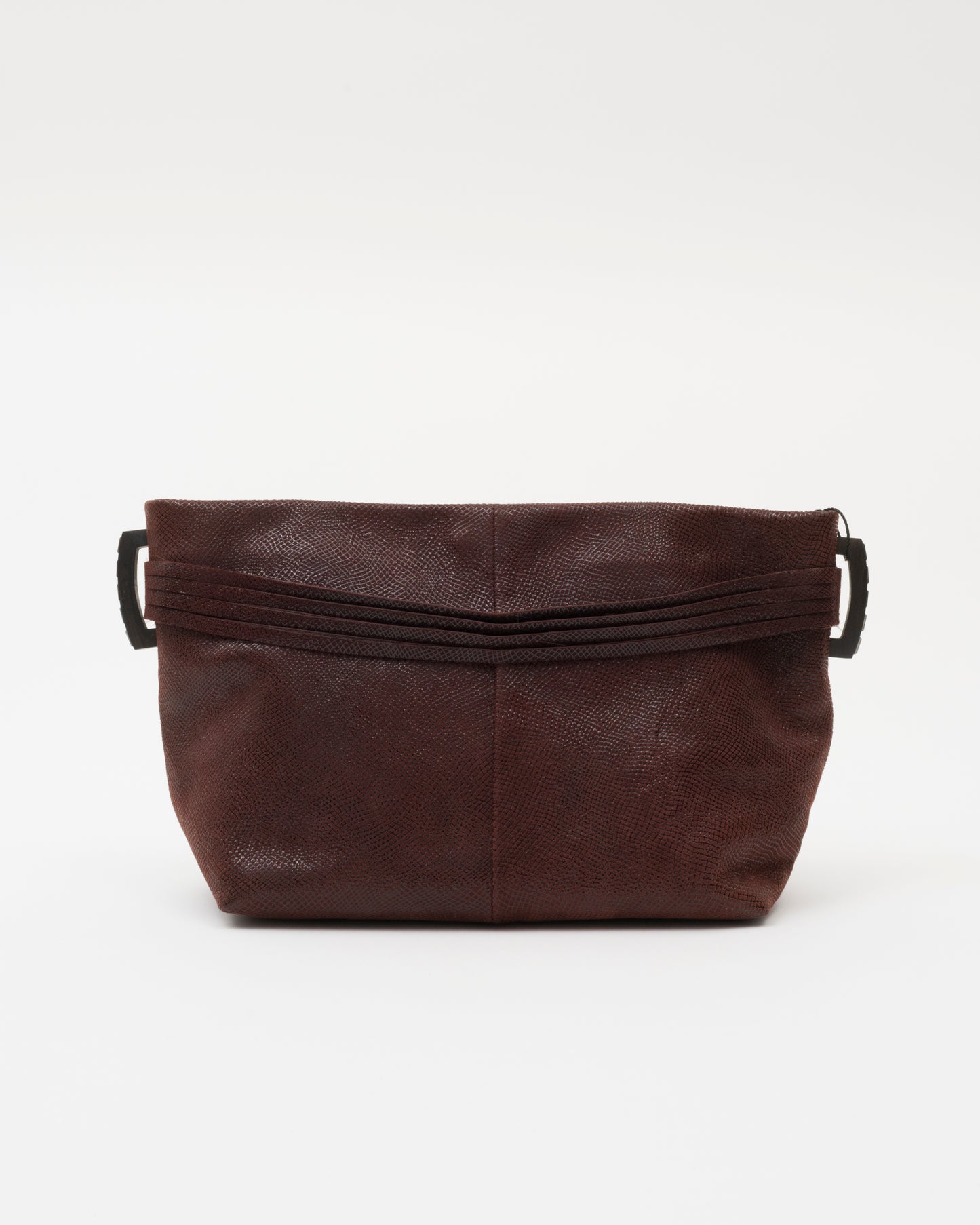 2000s LOEWE Maroon Embossed Leather Clutch