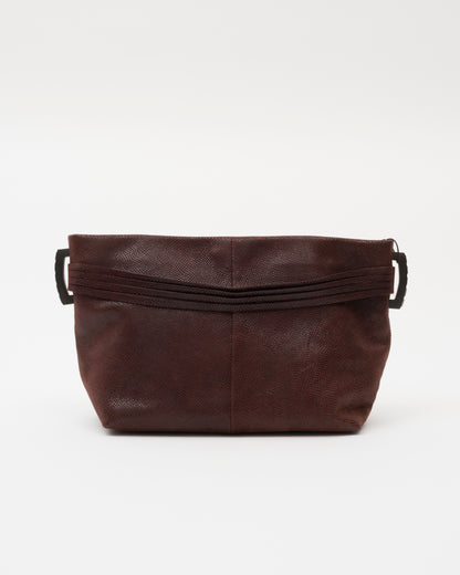 2000s LOEWE Maroon Embossed Leather Clutch