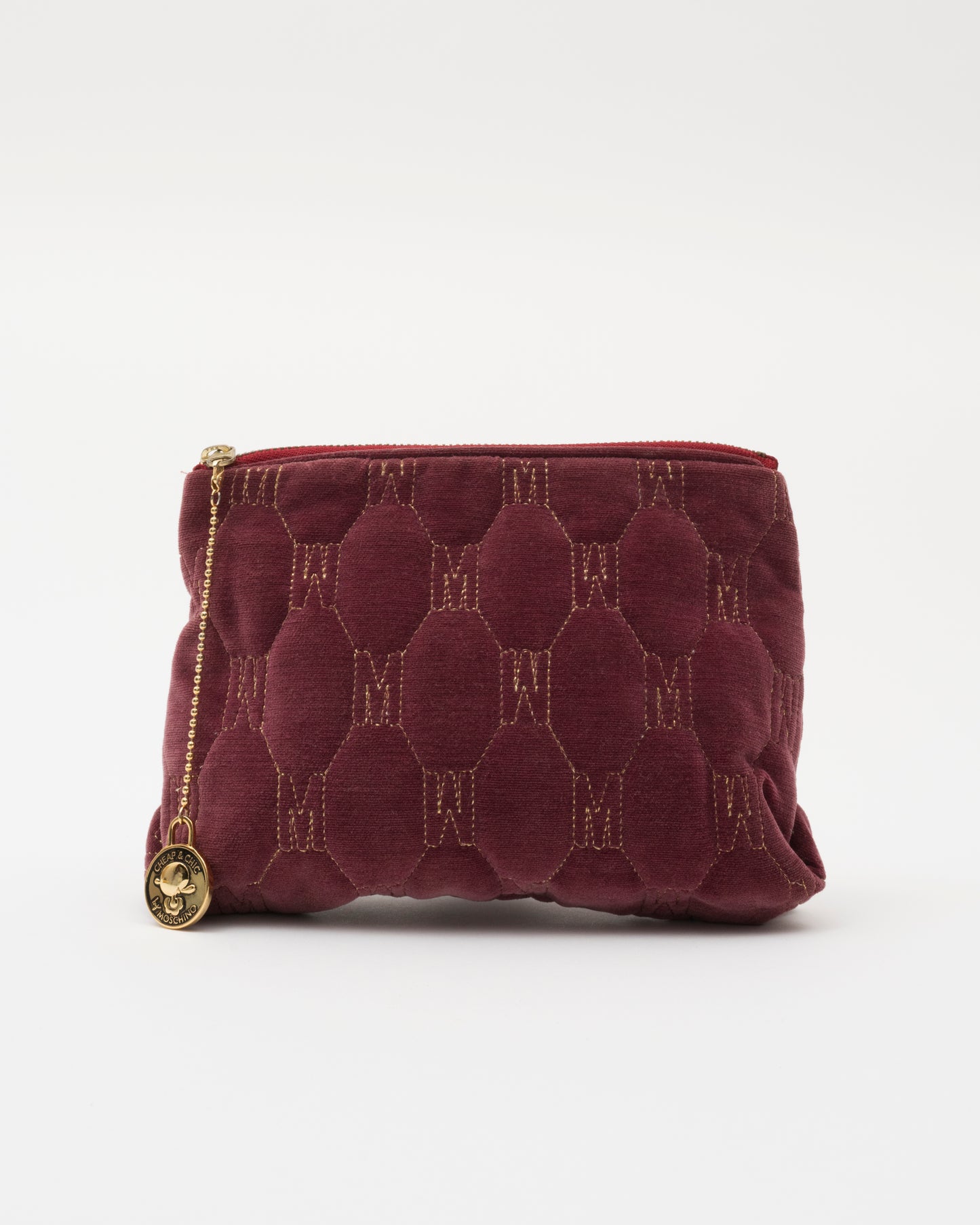 2000s MOSCHINO Cheap & Chic Maroon Velvet Pouchette