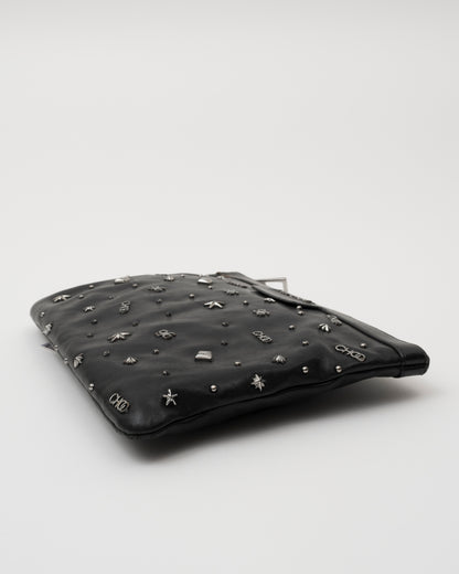 2000s JIMMY CHOO Black 96 Studded Clutch