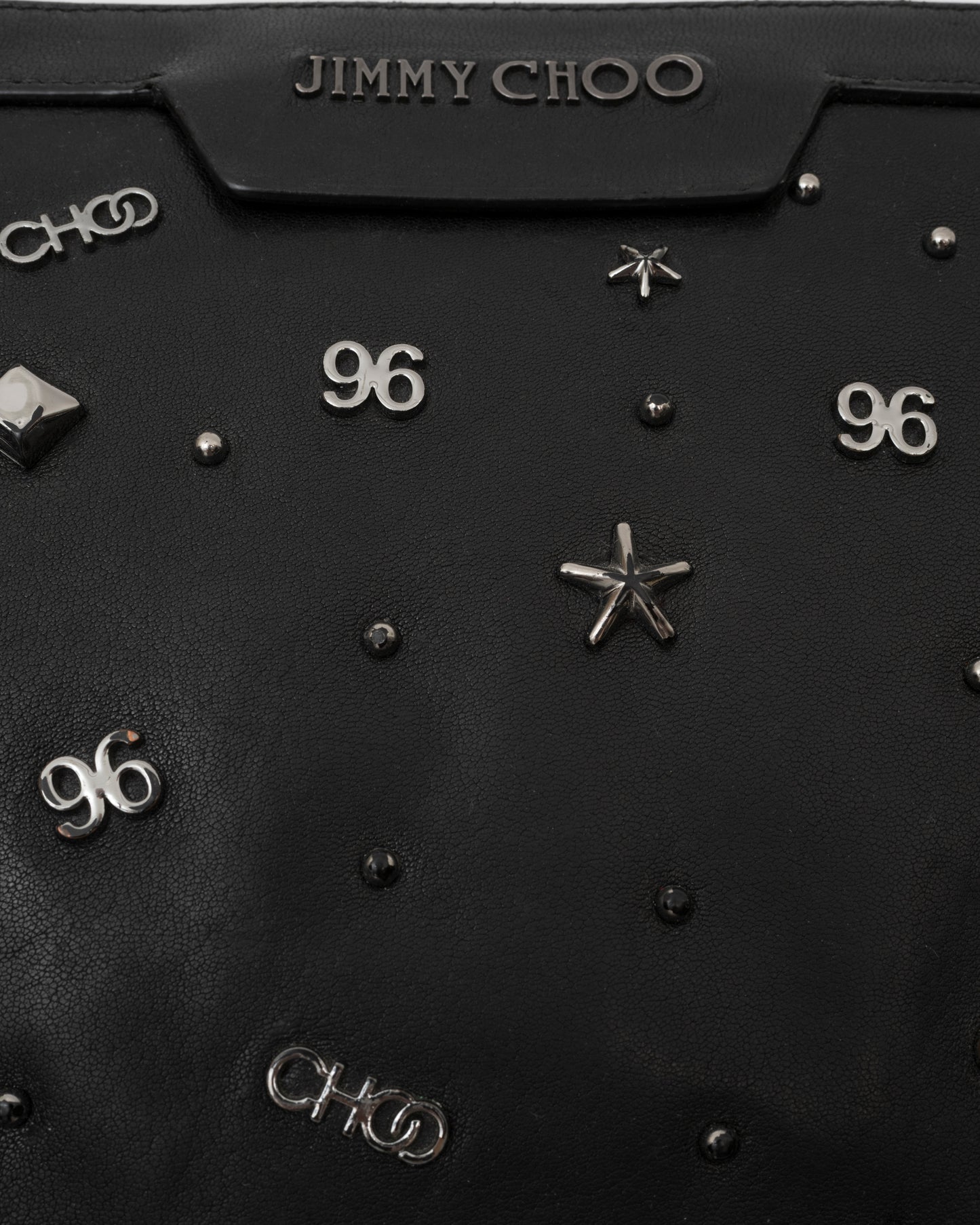 2000s JIMMY CHOO Black 96 Studded Clutch
