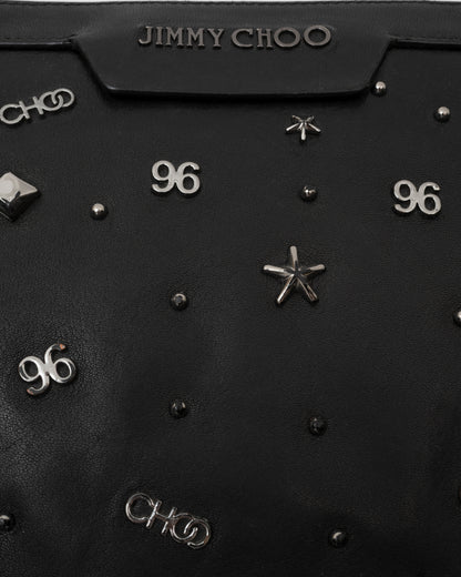 2000s JIMMY CHOO Black 96 Studded Clutch
