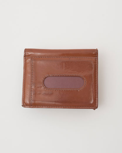 2000s MIU MIU Brown Patent Leather Bow Card Case w/Box