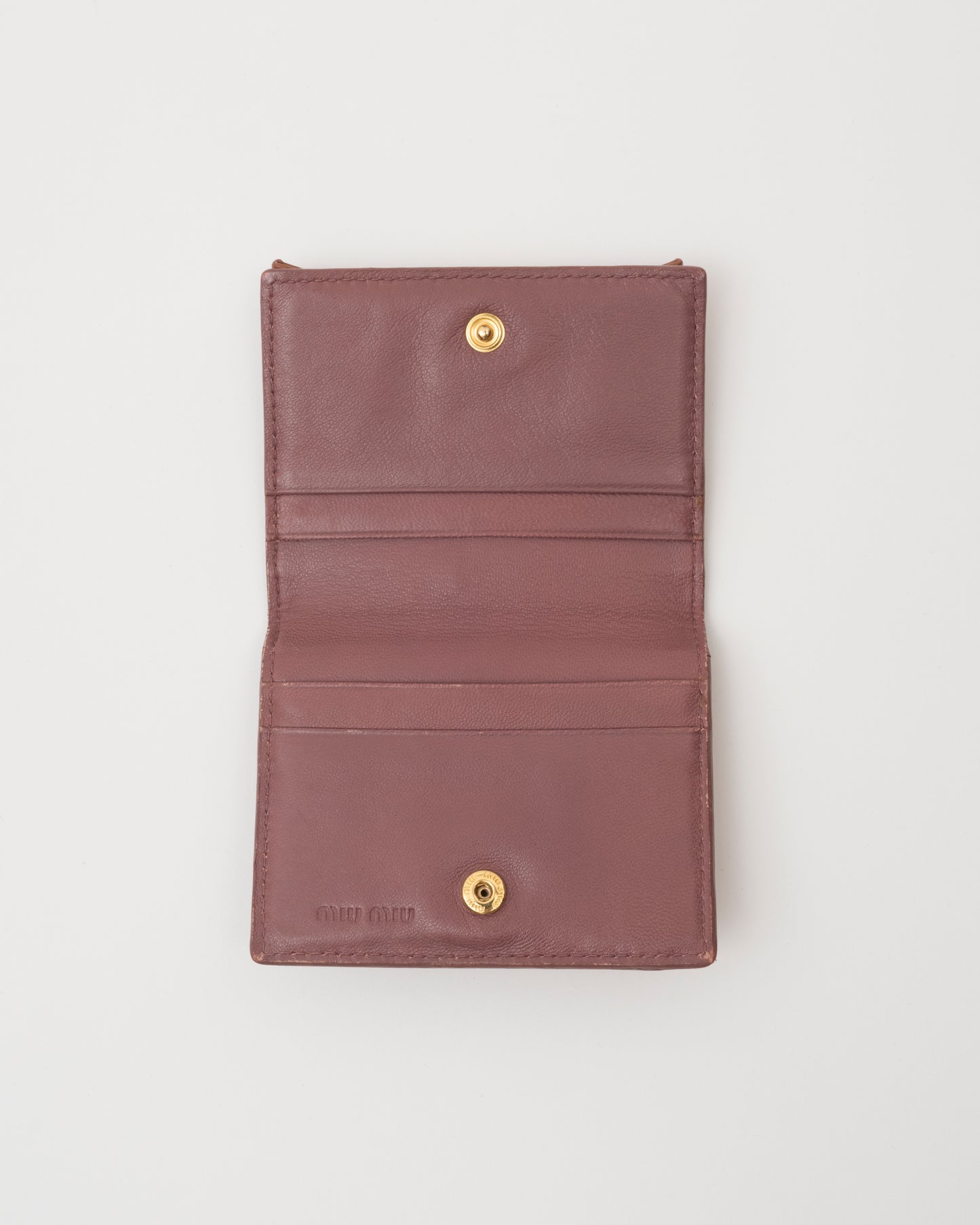 2000s MIU MIU Brown Patent Leather Bow Card Case w/Box