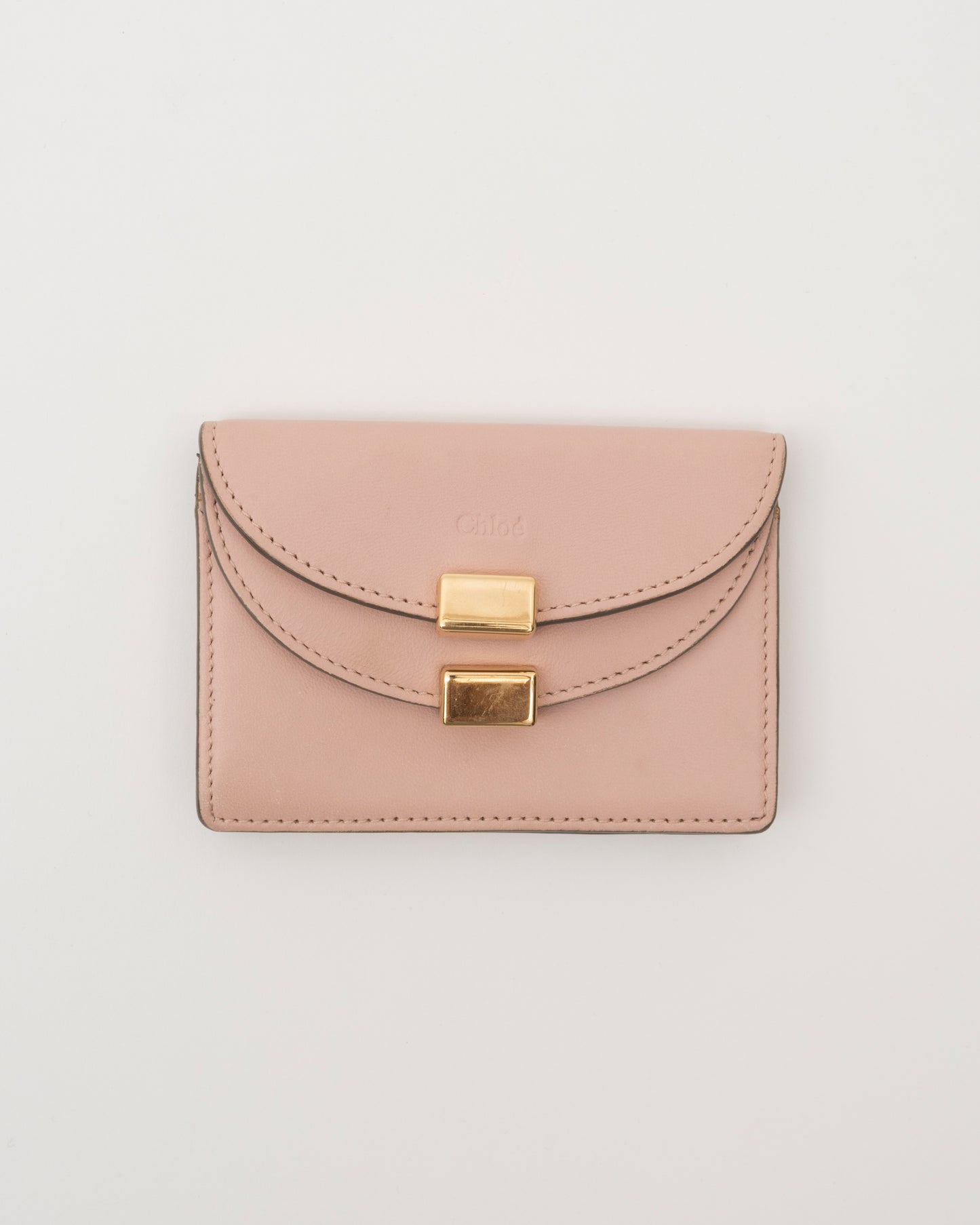 2000s CHLOE Blush Double Flap Leather Card Case