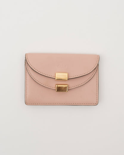 2000s CHLOE Blush Double Flap Leather Card Case