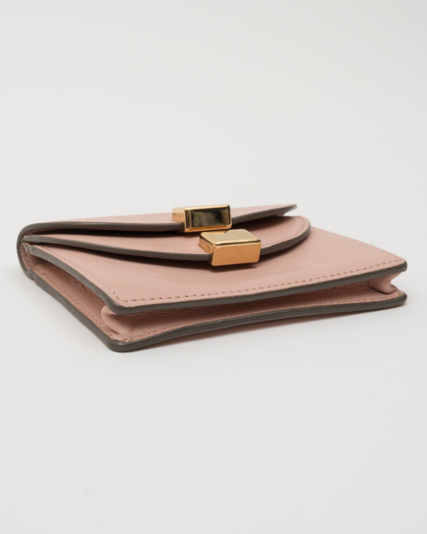 2000s CHLOE Blush Double Flap Leather Card Case