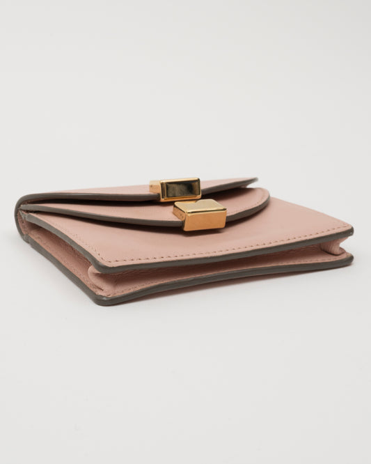 2000s CHLOE Blush Double Flap Leather Card Case