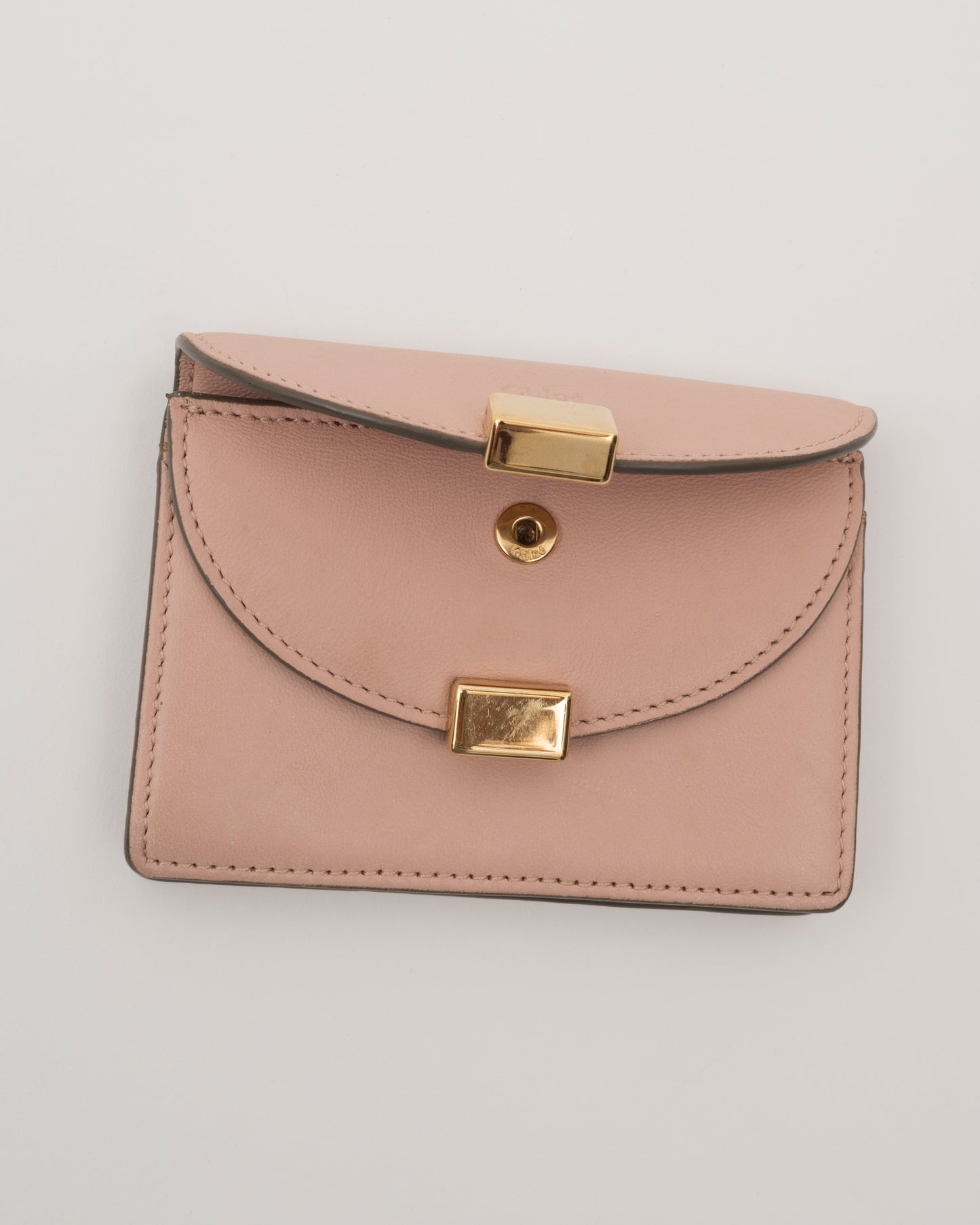 2000s CHLOE Blush Double Flap Leather Card Case