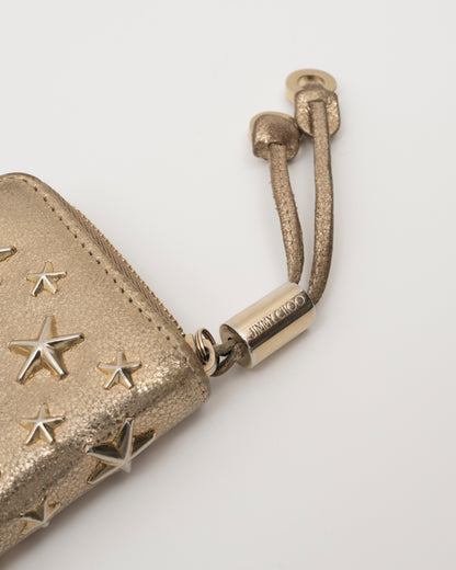 2000s JIMMY CHOO Gold Star Studded Coin Wallet