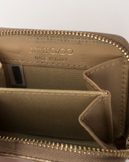2000s JIMMY CHOO Gold Star Studded Coin Wallet