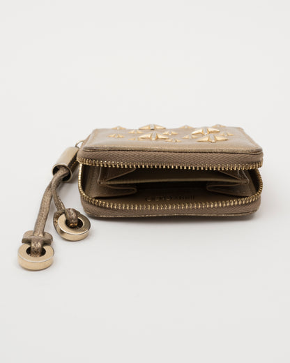 2000s JIMMY CHOO Gold Star Studded Coin Wallet