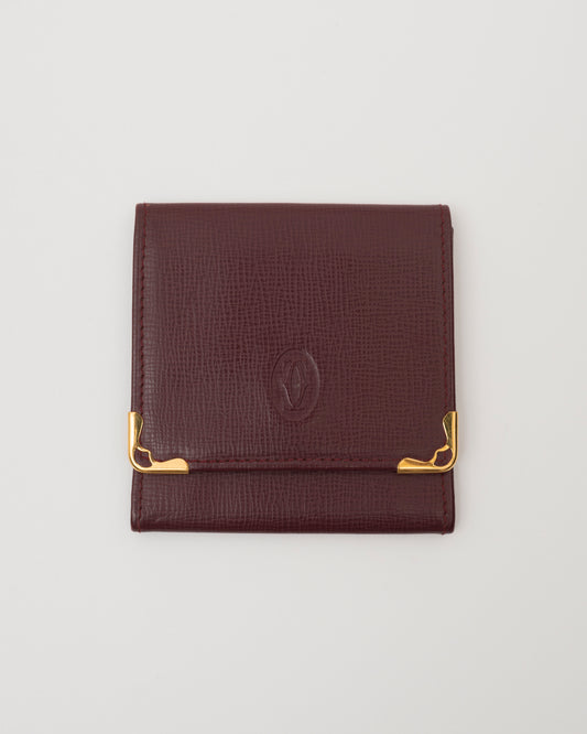 80s CARTIER Maroon Tiny Secret Case