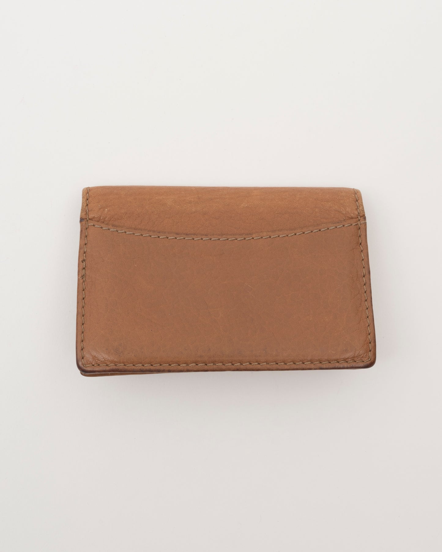 2000s CHLOE Bow Light Brown Leather Card Case