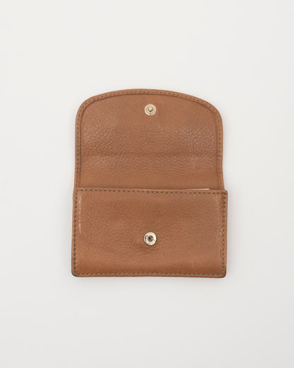 2000s CHLOE Bow Light Brown Leather Card Case