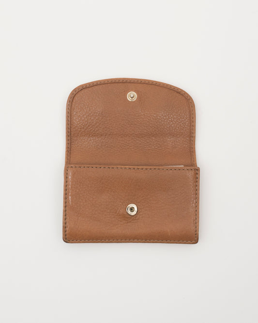 2000s CHLOE Bow Light Brown Leather Card Case