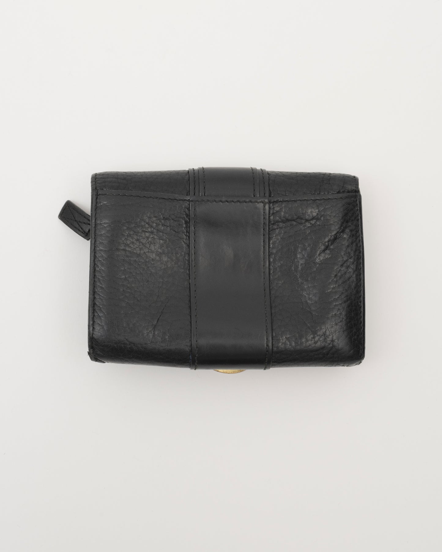 2000s CHLOE Black Leather Wallet w/Brass C