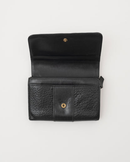 2000s CHLOE Black Leather Wallet w/Brass C