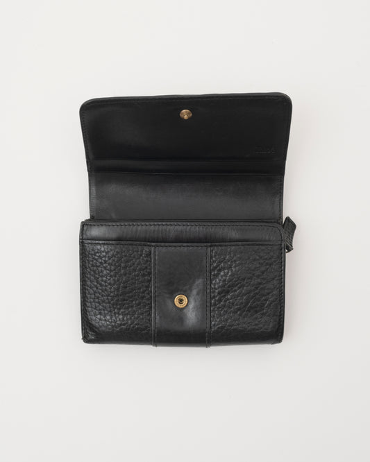 2000s CHLOE Black Leather Wallet w/Brass C