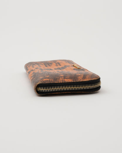 2000s MIU MIU Croc-Embossed Orange Wallet