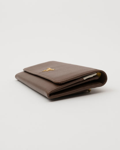 2000s PRADA Brown Saffiano Leather Wallet