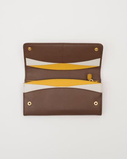 2000s PRADA Brown Saffiano Leather Wallet