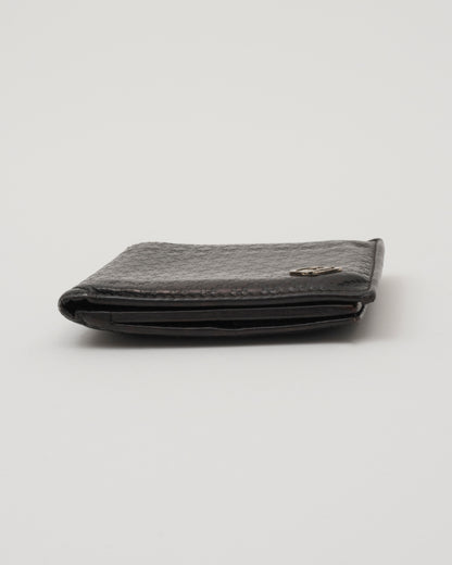 90s GUCCI Men's Black Leather Diamond Pattern Wallet