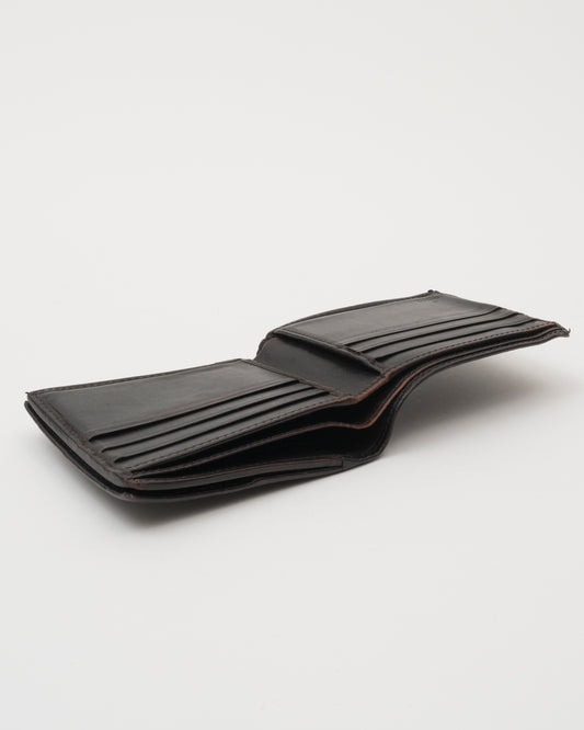 90s GUCCI Men's Black Leather Diamond Pattern Wallet