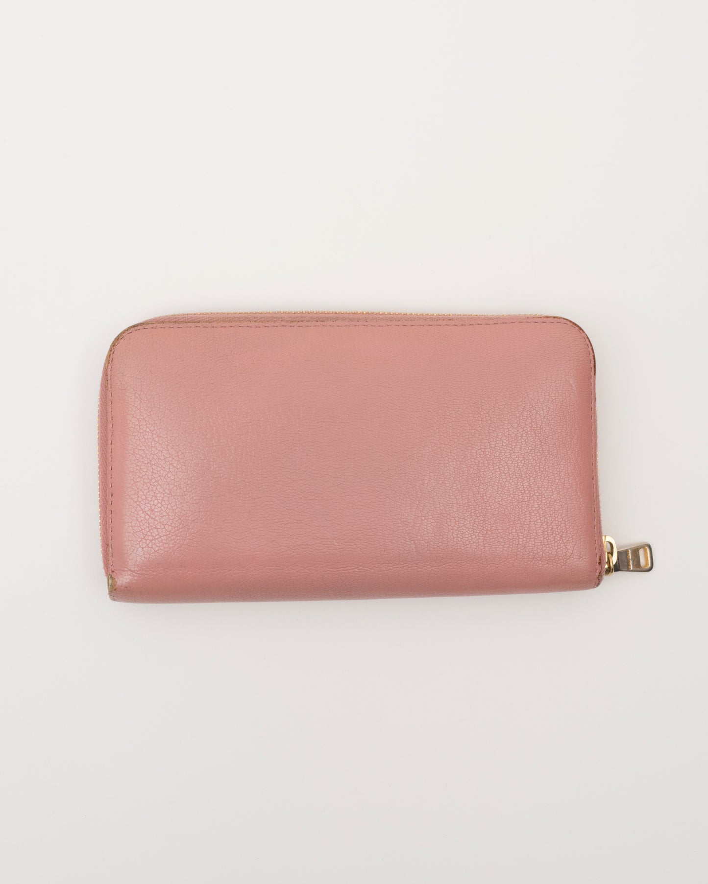 2000s MIU MIU Pink Leather Bow Long Wallet