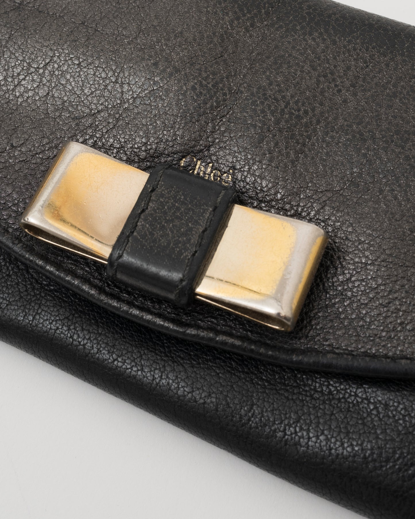 2000s CHLOE Lily Black Metallic Wallet