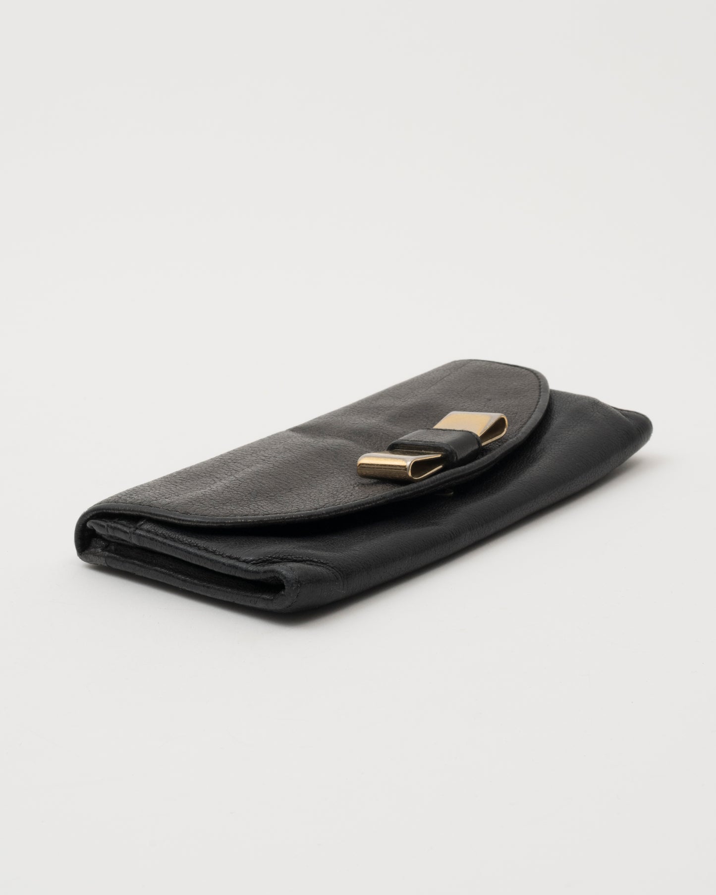 2000s CHLOE Lily Black Metallic Wallet