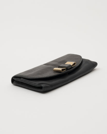 2000s CHLOE Lily Black Metallic Wallet