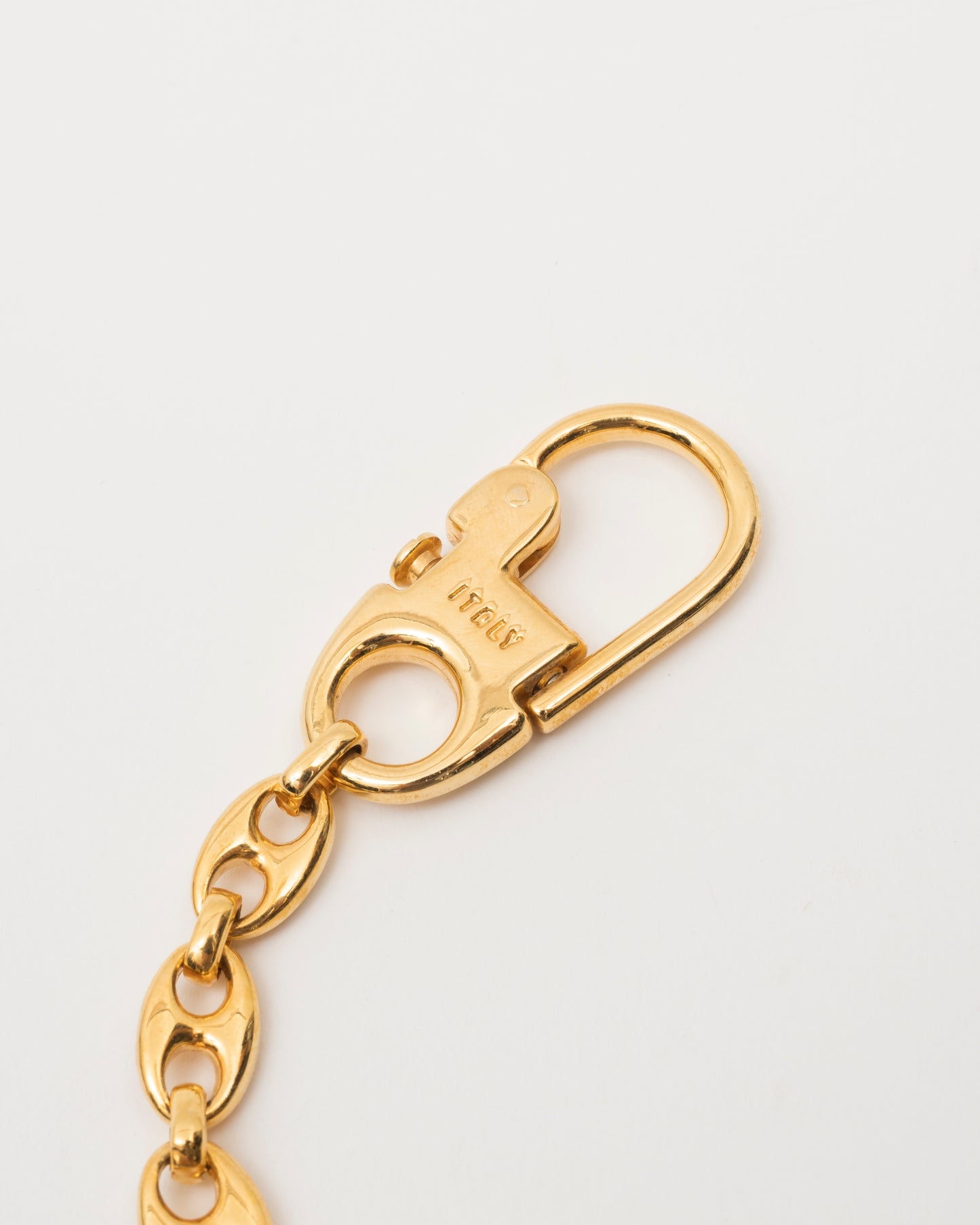 70s/80s GUCCI Gold GG Interlocking Keychain w/Box