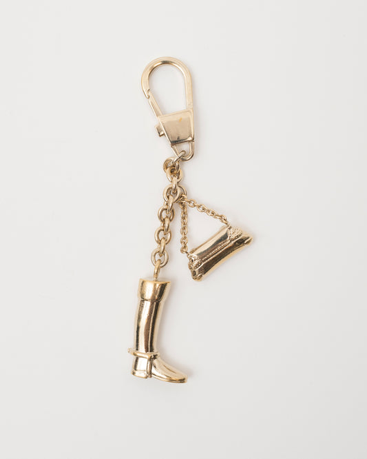 90s GUCCI Tom Ford Era Gold Boot & Bag Key/Bag Charm