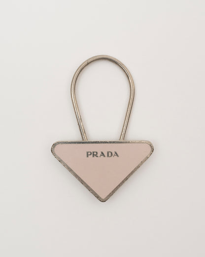 90s PRADA Pale Pink Triangle Key/Bag Charm
