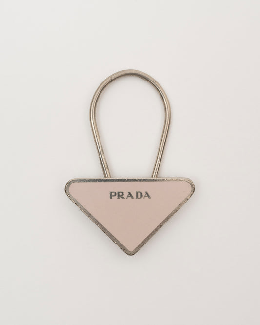 90s PRADA Pale Pink Triangle Key/Bag Charm