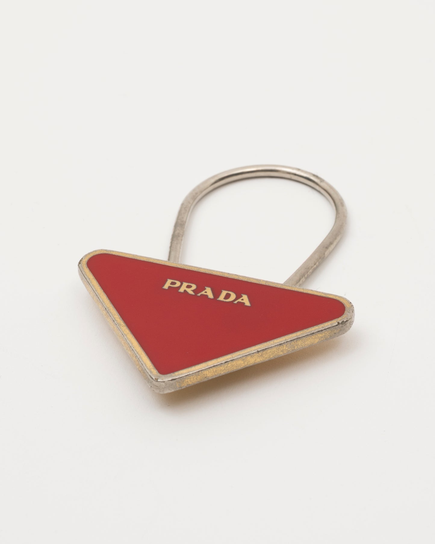 90s PRADA Red Triangle Key/Bag Charm