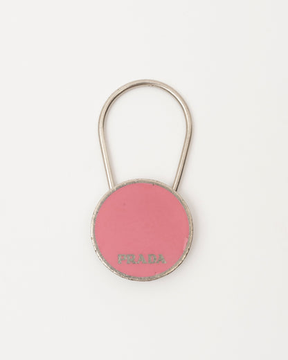90s PRADA Pink Round Key/Bag Charm