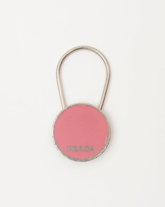 90s PRADA Pink Round Key/Bag Charm