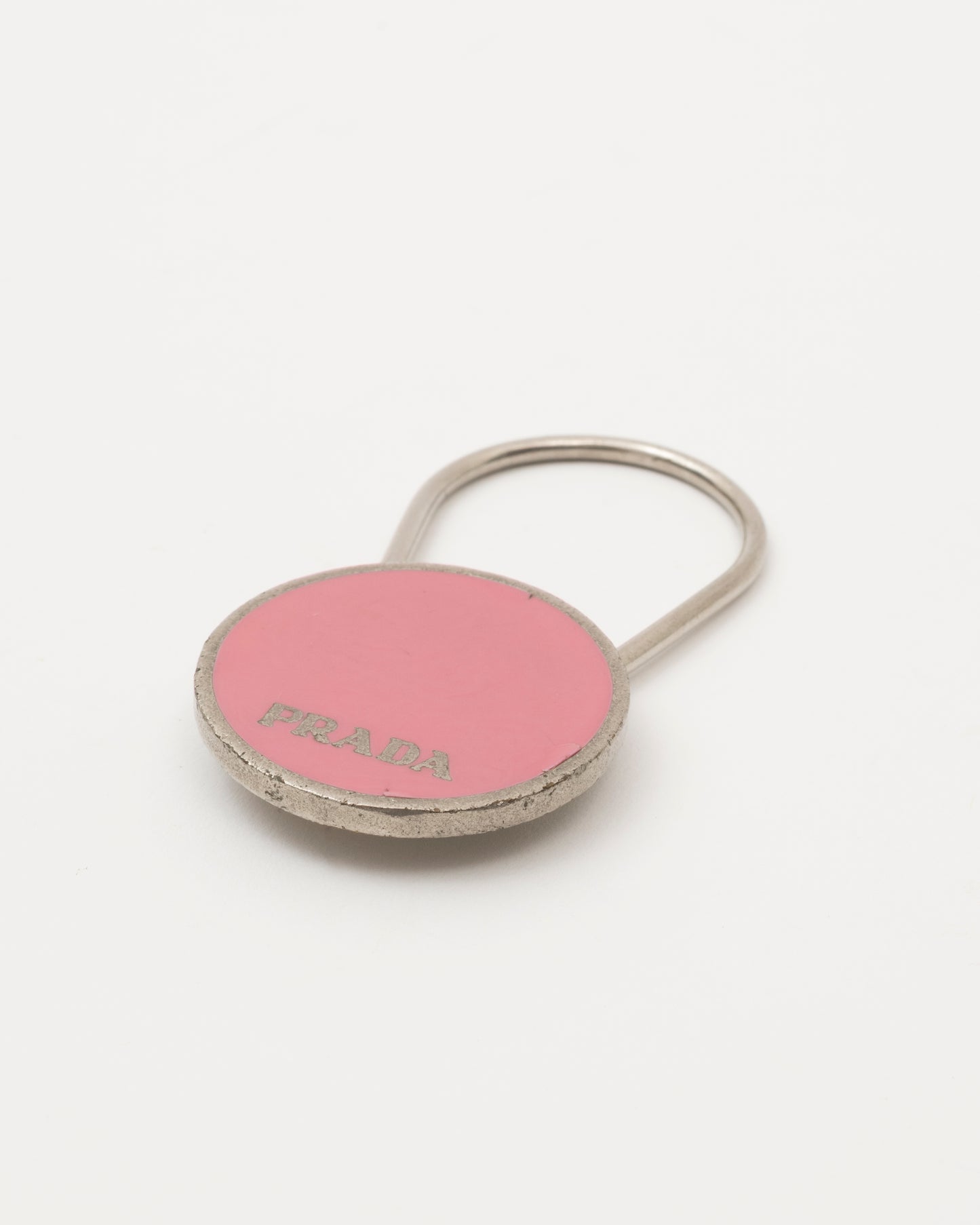 90s PRADA Pink Round Key/Bag Charm