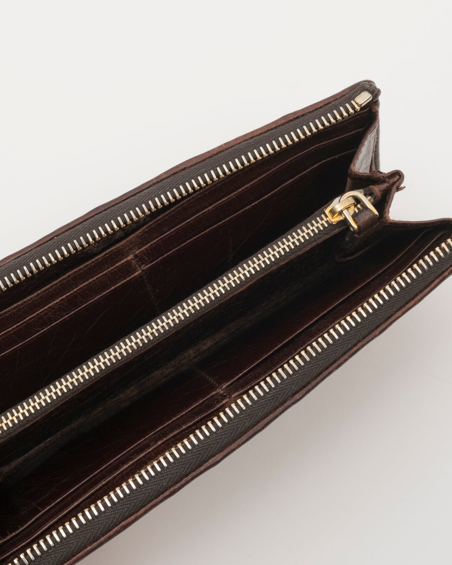 2000s MIU MIU Brown Matelasse Wallet