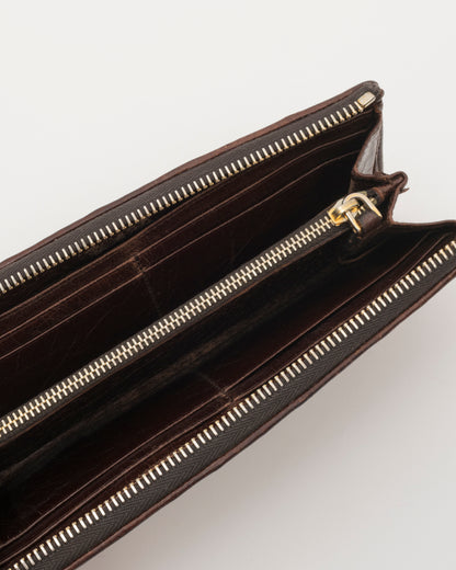 2000s MIU MIU Brown Matelasse Wallet