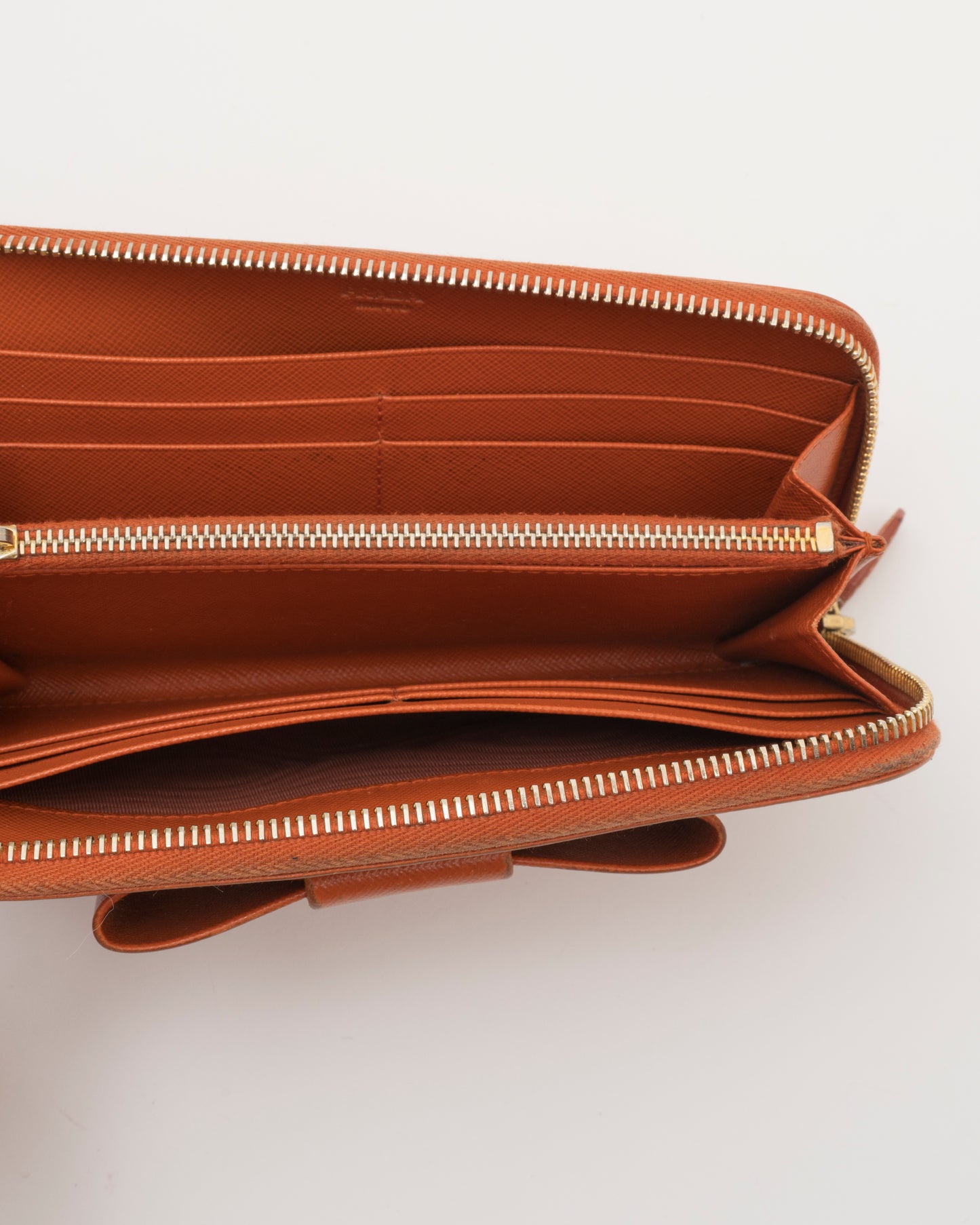 2000s PRADA Papaya Bow Long Wallet