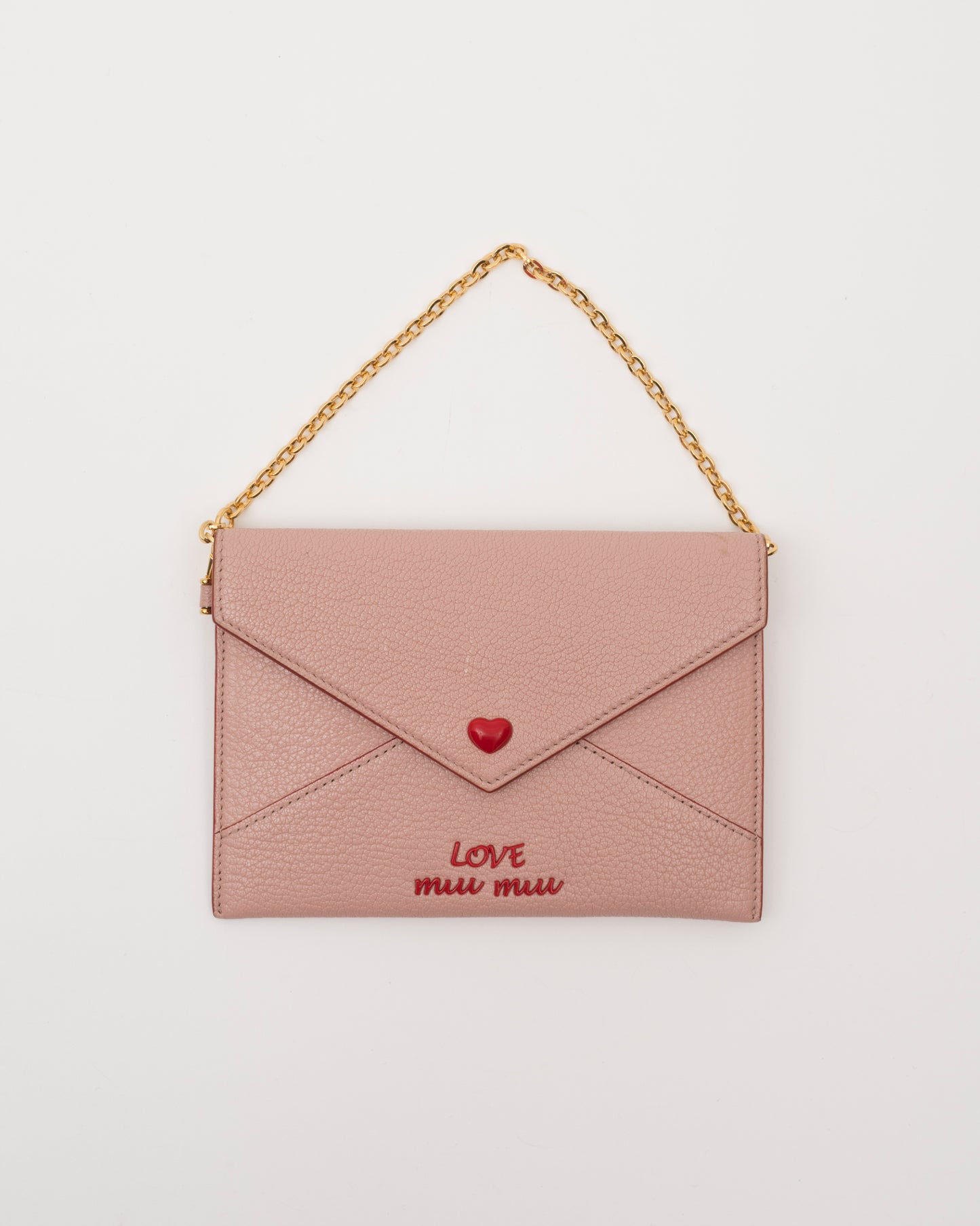 2000s MIU MIU Pink Love Letter Envelope Mini Bag
