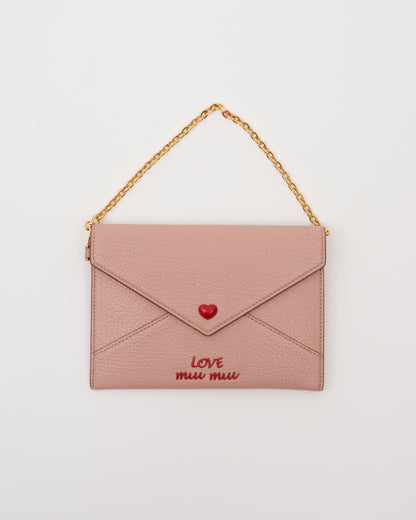 2000s MIU MIU Pink Love Letter Envelope Mini Bag