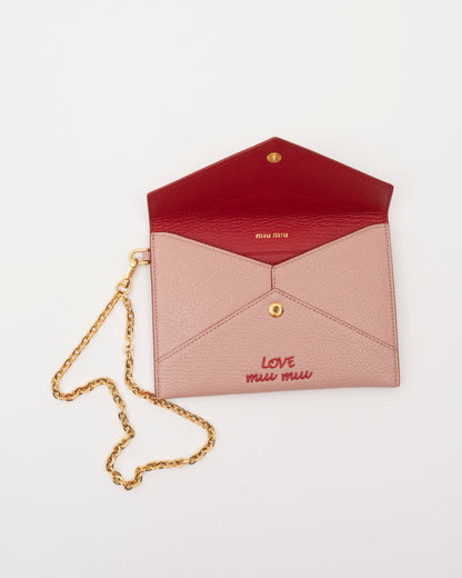 2000s MIU MIU Pink Love Letter Envelope Mini Bag