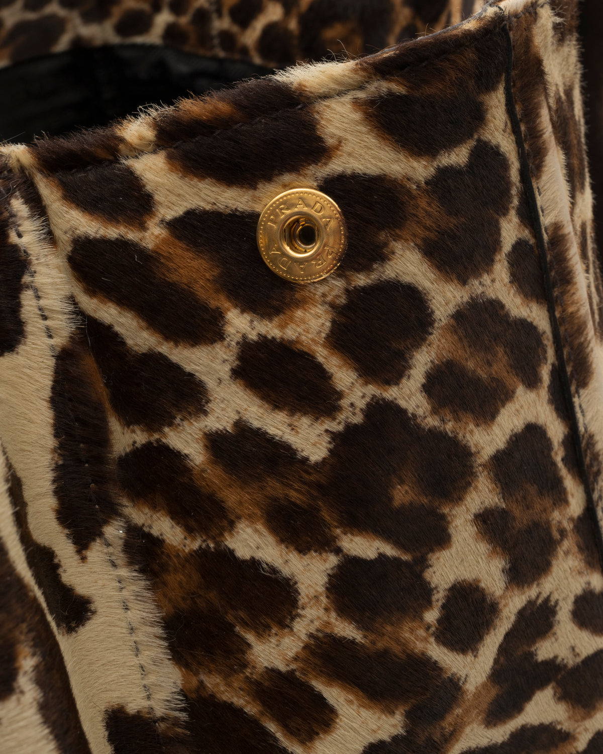 2003 PRADA Leopard Print Cavallino Pony Hair Bag