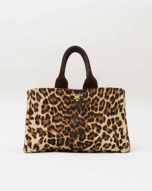 2003 PRADA Leopard Print Cavallino Pony Hair Bag